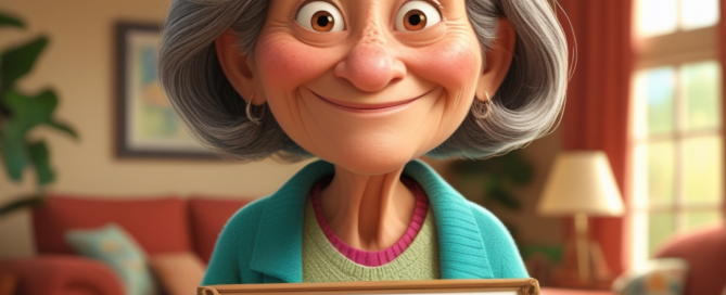 Older woman smiling and holding up a sign that says "No Thanks", symbolising polite refusal and personal choice.